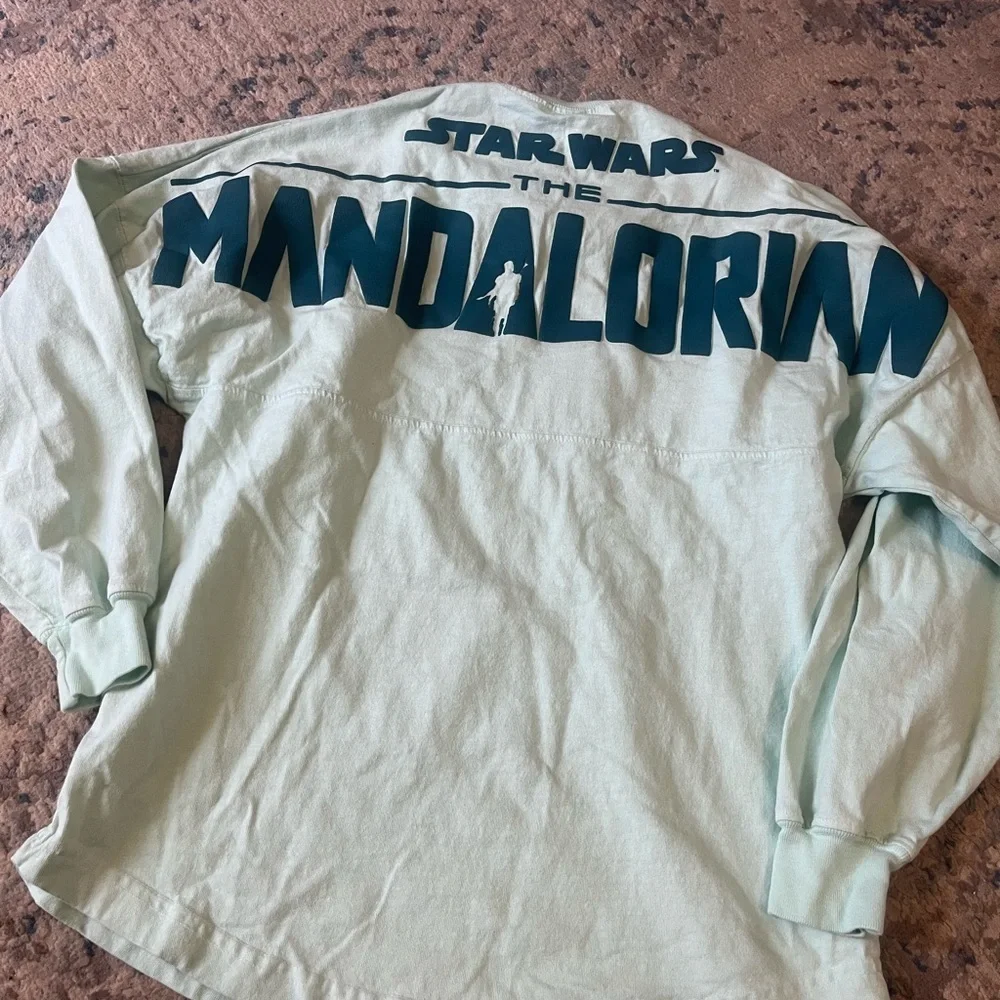 Disney Parks Star Wars The Mandalorian Baby Yoda Spirit Jersey Pullover Shirt XS - Picture 5 of 5